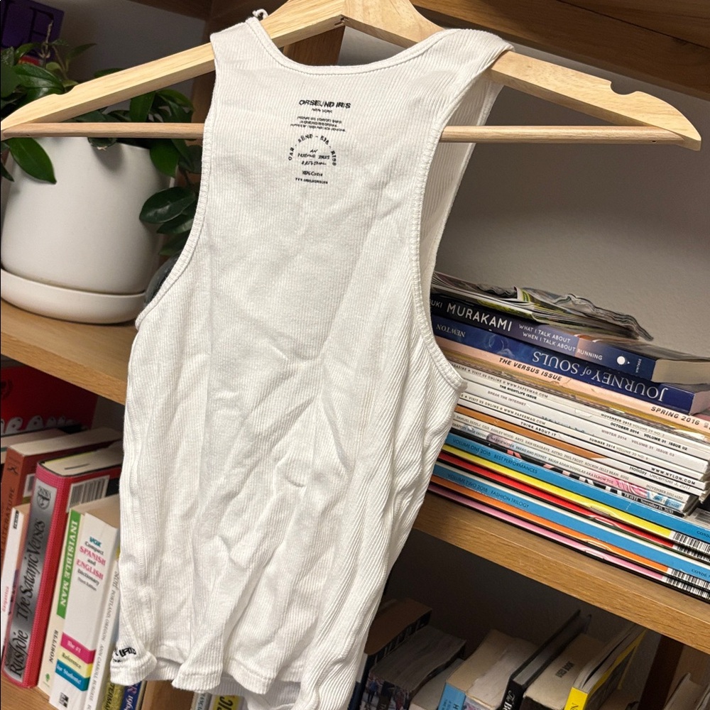 Orseund Iris Textured white Tank Top